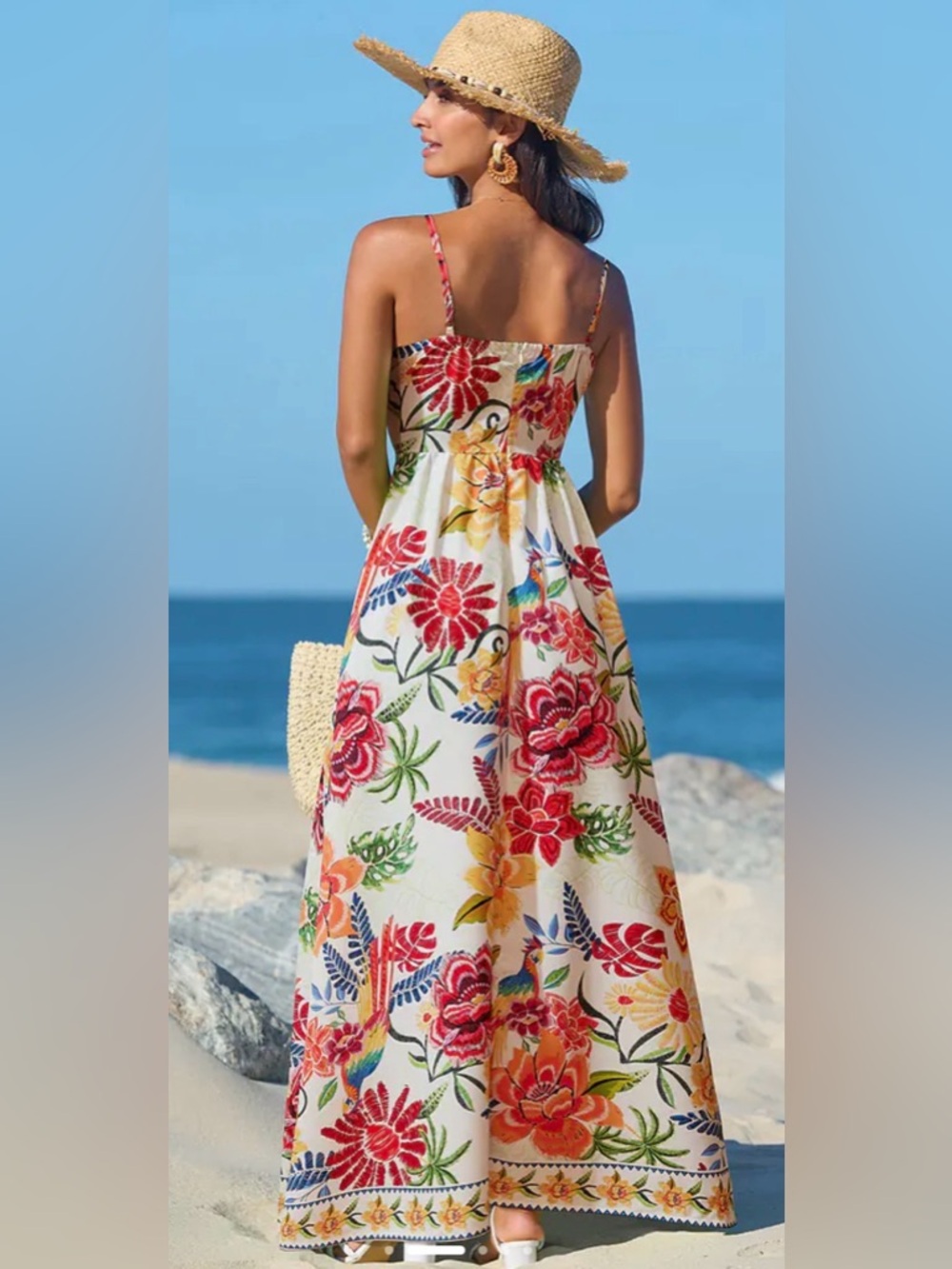 CUPSHE NWT Vibrant Oasis Tropical Maxi Dress -multi -XL - Picture 2 of 8